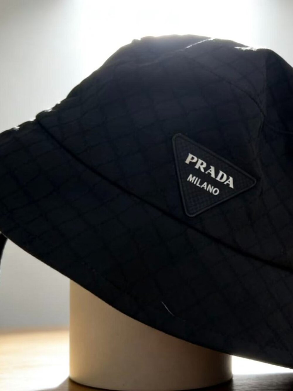 Prada Re Nylon Bucket Hat Black
